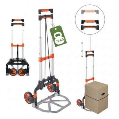Pack and Move - Diable pliable en aluminium - 28 x 39 x 100 cm - 70 KG max - Pour déménagement et transport