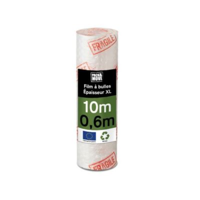 Pack And Move - Film À Bulle Recyclé - 0,6 X 10 M - Déménagement, Expédition Et Protection - Papier Bulle De Qualité - 70% recyclé