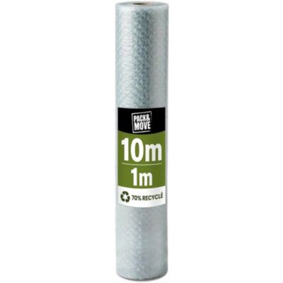 Pack And Move - Film À Bulle Recyclé - 1 X 10 M - Déménagement, Expédition Et Protection - Papier Bulle De Qualité - 70% recyclé
