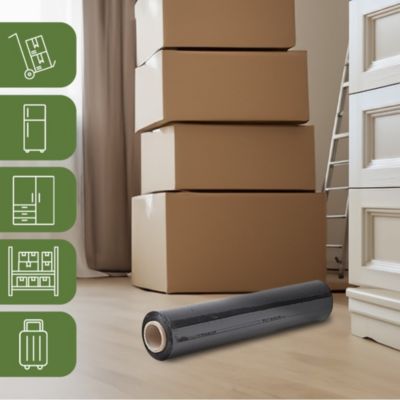 Pack And Move - Lot 2 Rouleaux Film Étirable - 300 M - Noir - Film ...