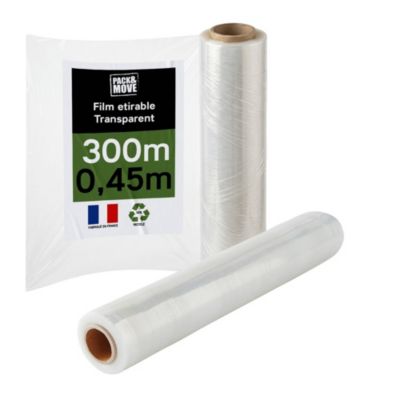 Pack And Move - Lot 2 Rouleaux Film Étirable - 300 M - Transparent ...