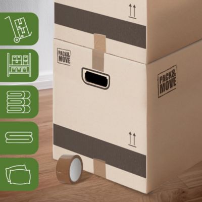 Kit De 20 Cartons Déménagement 35x27.5x33 Cm - Légers, Pour Objets Et Vêtements - Jusqu'à 20 Kg - Avec 1 Scotch Offert - 4
