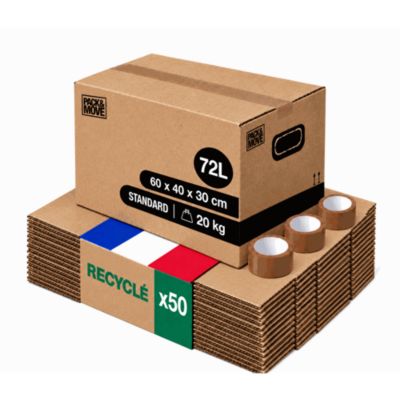 Pack and Move - Lot 50 Cartons Déménagement Stockage M - 60 x 40 x 30 ...