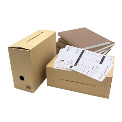 Pack and Move - Lot de 4 boîtes d'archives en carton ondulé robuste - 33,5 x 12 x 24 cm - Organisation pratique