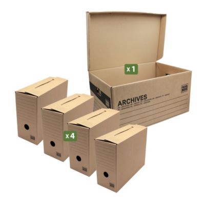 Pack and Move - Lot de 4 boites archives Taille M - 54 x 36 x 28 cm ...