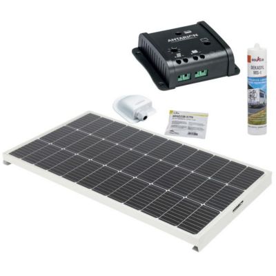 PACK ANTARION Panneau solaire Monocristallin 120W + Régulateur PWM 10A + Kit de pose Camping-car