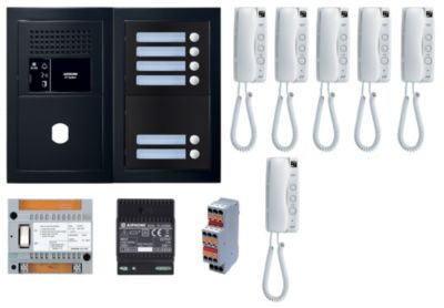 Pack audio 6 post complet noir - AIPHONE - 200449