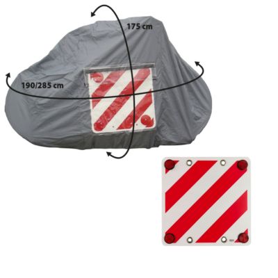 PACK  Bâche pour porte-vélo sur paroi arrière 2-3 vélos + Panneau de signalisation réfléchissant OPTIMA