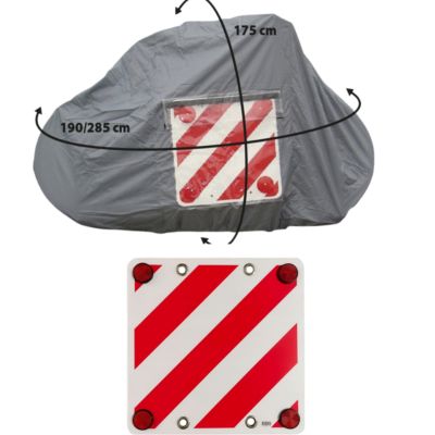 PACK  Bâche pour porte-vélo sur paroi arrière 4 vélos + Panneau de signalisation réfléchissant OPTIMA