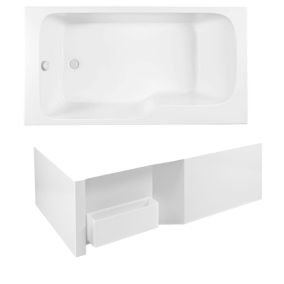 Pack baignoire bain douche 160 x 85 JACOB DELAFON Malice version gauche + tablier bain douche Malice + boite pour tablier