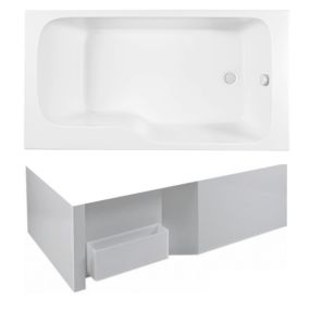 Pack baignoire bain douche 170 x 90 JACOB DELAFON Malice + tablier bain douche Malice version droite + boite pour tablier