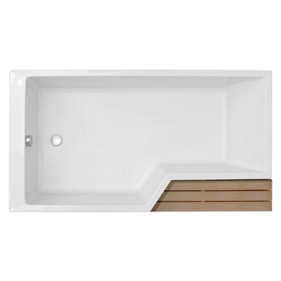 Pack baignoire bain douche 180 x 90 JACOB DELAFON Neo version gauche + pare bain chromé + tablier en angle