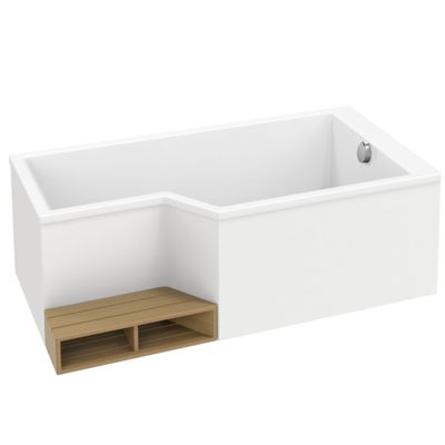 Pack baignoire bain douche antidérapante 180 x 90 JACOB DELAFON Neo version droite + tablier en angle