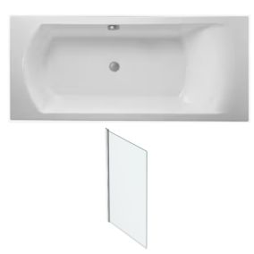 Pack baignoire droite 180 X 80 JACOB DELAFON Ove + pare bain chromé