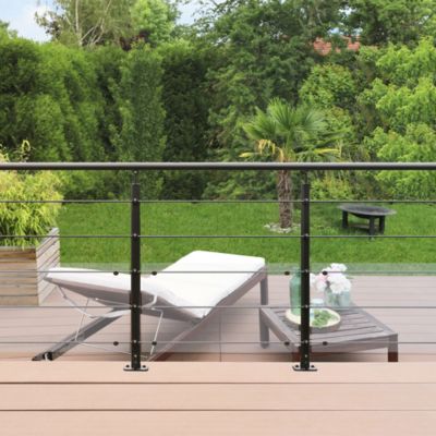 Pack balustrade Barranco FORTIA horizontale à plat aluminium noir