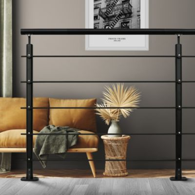 Pack balustrade Barranco FORTIA horizontale à plat aluminium noir