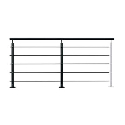 Pack balustrade Barranco FORTIA horizontale à plat aluminium noir