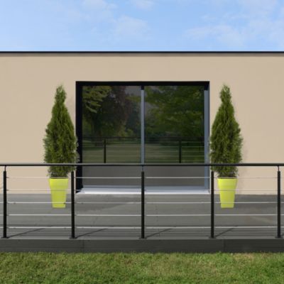 Pack balustrade Barranco FORTIA horizontale à plat aluminium noir