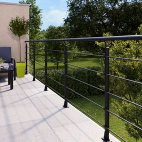 Pack balustrade Barranco FORTIA horizontale à plat aluminium noir