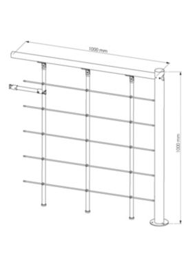 Pack balustrade FORTIA horizontale à plat noir ral 9004