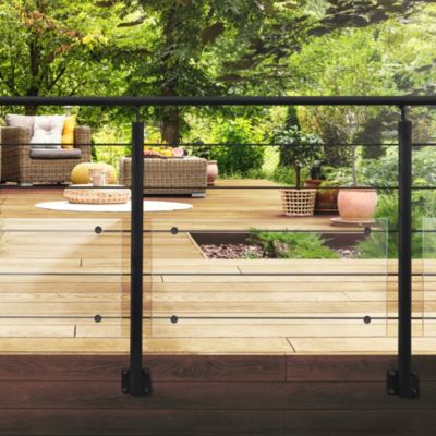 Pack balustrade FORTIA horizontale aluminium noir
