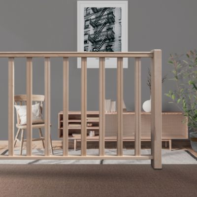 Pack balustrade FORTIA verticale à plat bois naturel