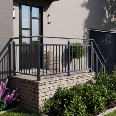 Pack balustrade FORTIA verticale à plat noir
