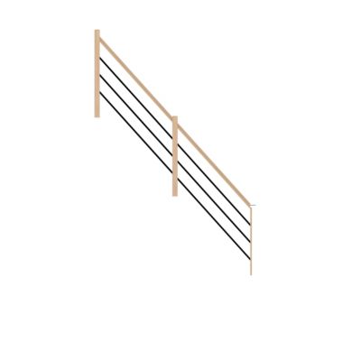 Pack balustrade Fortia verticale hêtre coloris naturel et aluminium noir h.100,5 x l.271,8 cm