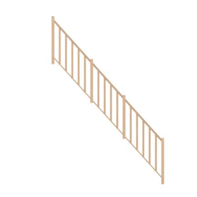 Pack balustrade Fortia verticale hêtre coloris naturel h.105,8 cm x l.346,8 cm