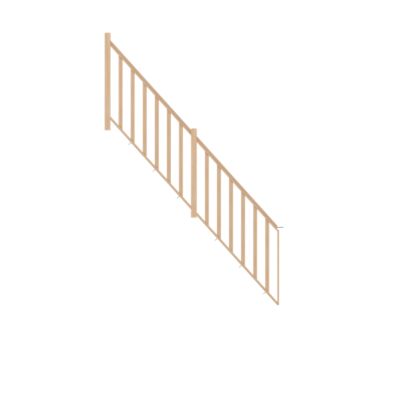 Pack balustrade Fortia verticale hêtre coloris naturel h.110 cm x l.271,8 cm