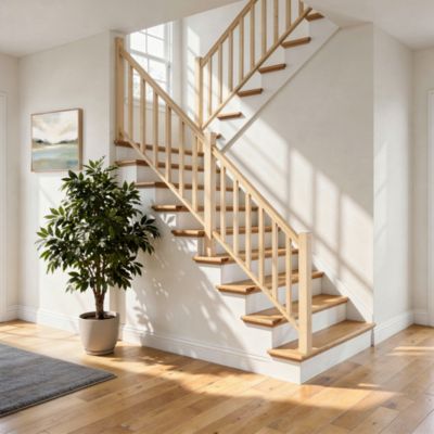 Pack balustrade Fortia verticale hêtre coloris naturel h.110 cm x l.271,8 cm