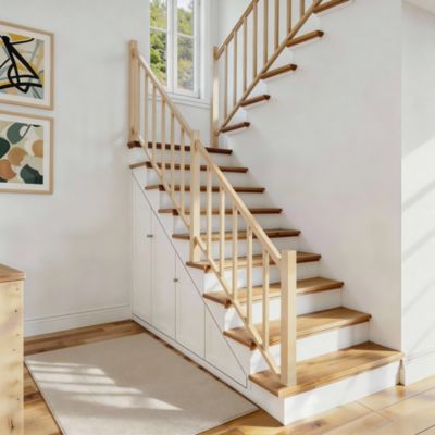 Pack balustrade Fortia verticale hêtre coloris naturel h.110 cm x l.271,8 cm
