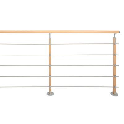 Pack balustrade Inoline à plat hêtre 200 cm Kordo