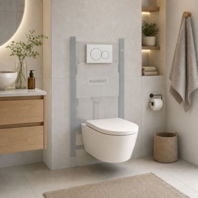 Pack Bati-support Geberit 112cm + WC sans bride Swiss Aqua Technologies ...