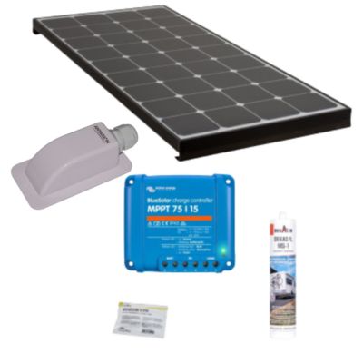 Pack  BLACK BOOSTER Panneau Solaire 120W + Régulateur solaire VICTRON 220W 15A ANTARION