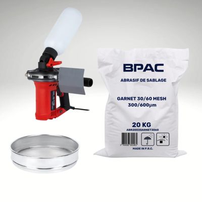 PACK BLSTR Sander + tamis + 20 Kg Garnet 30/60 Mesh - BPAC | Castorama