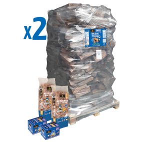 Pack bois de chauffage bûches 40cm Woodstock 2 palettes
