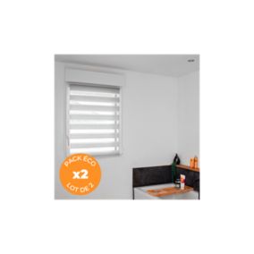 Pack éco de 2 stores Jour Nuit Gris H 150 cm sans perçage