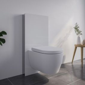 Pack complet WC suspendu Blanc 36x55x33cm (LxPxH) + Module sanitaire Blanc 48x11x100xm (LxPxH) - Garantie 5 ans