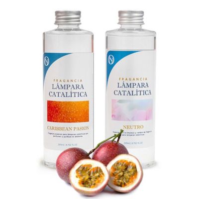 Pack économique 2x Parfums pour lampe catalytique 200 ml : 1 arôme Caribbean Passion + 1 Nettoyant neutre