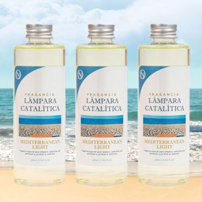 Pack économique 3x Parfum lampe catalytique 500 ml : Arôme Mediterranean Light - Profitez plus longtemps de votre parfum préféré