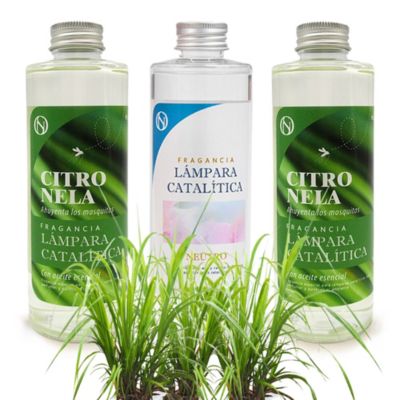 Pack économique 3x Parfums pour lampe catalytique : Arôme Citronnelle 500 ml + Nettoyant neutre 200 ml