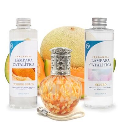 Pack économique Lampe Catalytique Drops Orange + Parfum Waikiki Melon (500 ml) + Nettoyant Neutre (200 ml) + Mèche de Rechange