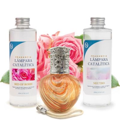 Pack économique Lampe Catalytique Orange Waves + Parfum Bed of Roses (500 ml) + Nettoyant Neutre (200 ml) + Mèche de Rechange