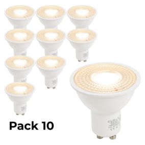 Pack de 10 Ampoules LED GU10 7W 45  SMD2835 665lm 220V 3000K Blanc Chaud Sans Scintillement