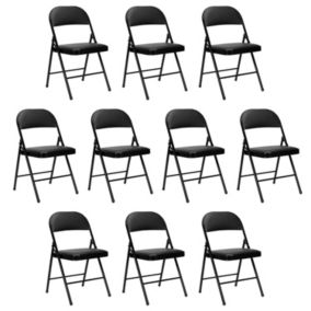 Pack de 10 chaises pliantes rembourrées noires O91