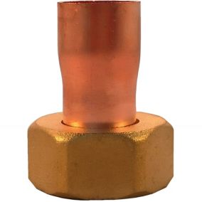 PACK de 10 douilles cuivre plomberie 2 pieces droite a souder écrou libre en laiton femelle 3/4" (20x27) pour cuivre de 18