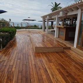 Pack de 10 lattes (0.9 m2) sol extérieur terrasse bois teck tropical 2x10x90 cm
