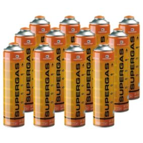 Pack de 12 Cartouches de gaz 330gr Butane propane mix 600ml Valve 7/16 KEMPER