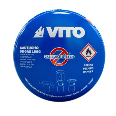 Pack de 12 Cartouches gaz 190g butane perçable sécurité stop-gaz VITO